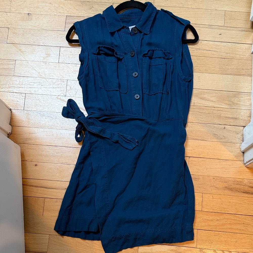 Derek Lam Dark Blue Sleeveless Mini wrap dress